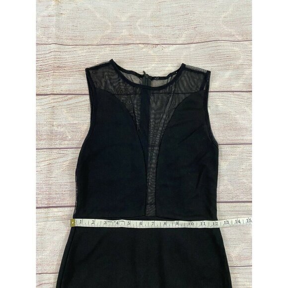 For Love And Lemons Black Slim Body Con Dress With Mesh Bodice - XS - Picture 6 of 12